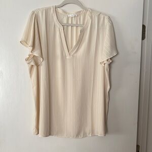 Maurices Cream Blouse with V-Neck